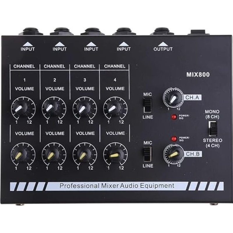 Powerworks pw-mix800 8 chanel mini audio mixer 